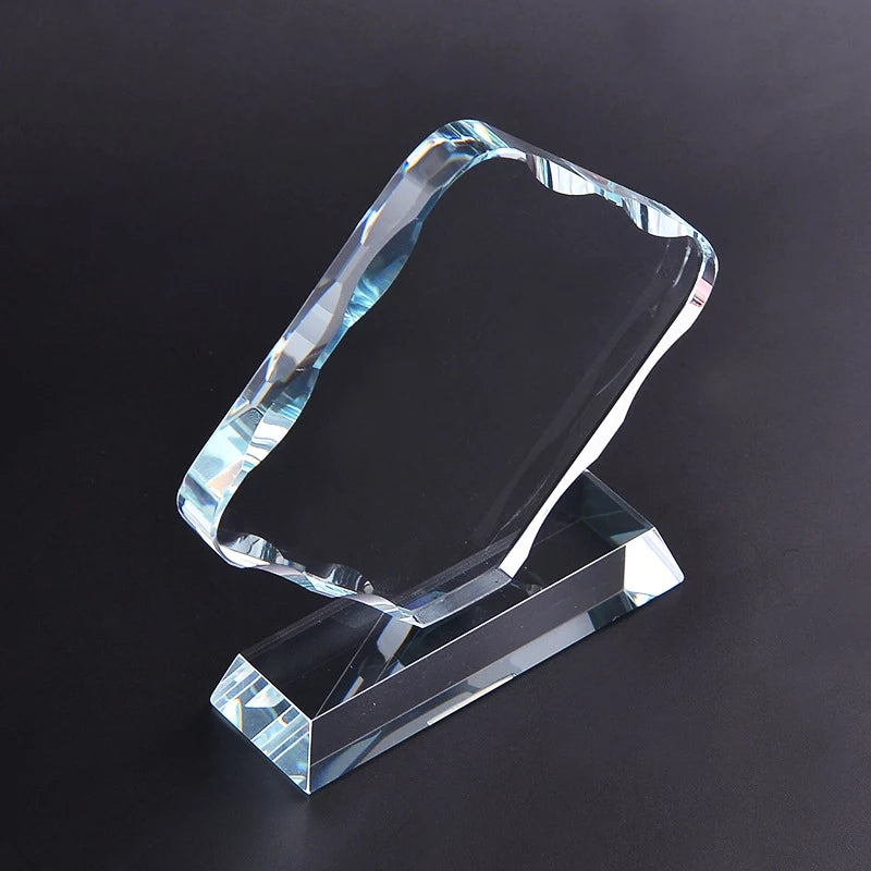 Diamond Shaped Crystal Plaque Trophy