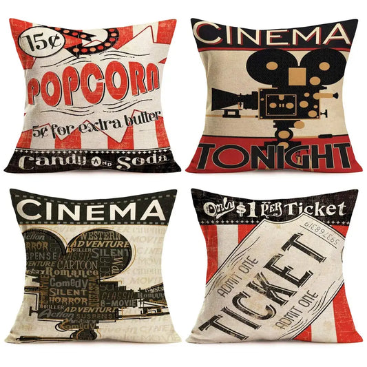 Movie Projector Pattern Cushion Cover