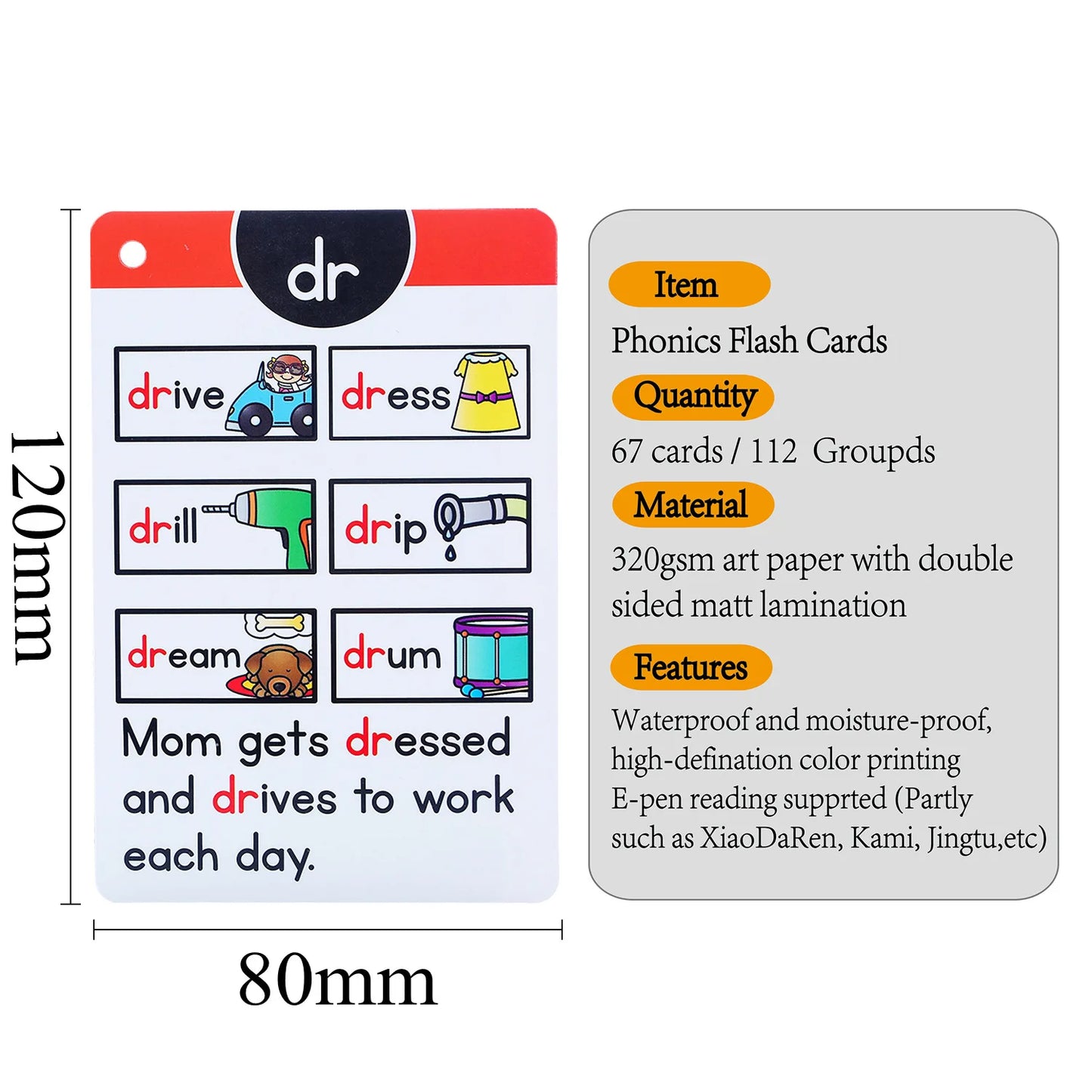 English Phonics Cards Memory Game