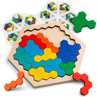 Puzzle Tangram 3D en bois