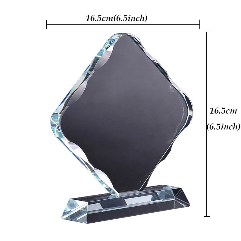 Diamond Shaped Crystal Plaque Trophy