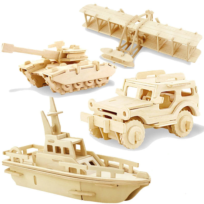 Wooden 3D Military Series Model Puzzles