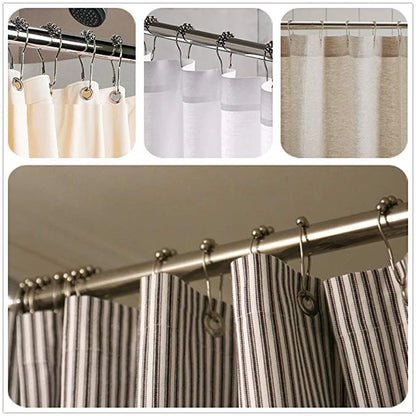 12 Pcs Stainless Steel Shower Curtain Rings