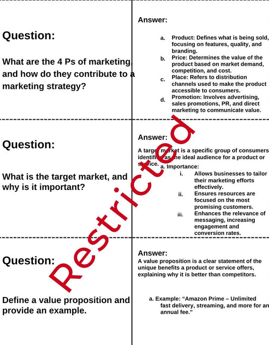 Business Administration: Marketing Flashcards