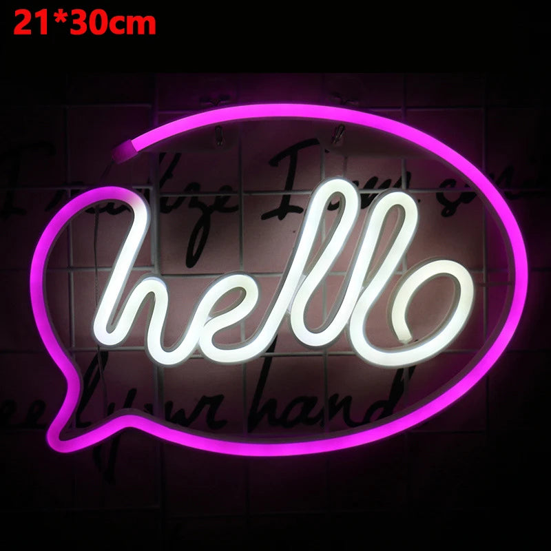 "Hello" Neon Sign