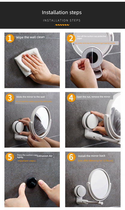 Wall-Mounted Foldable Bathroom Mirror