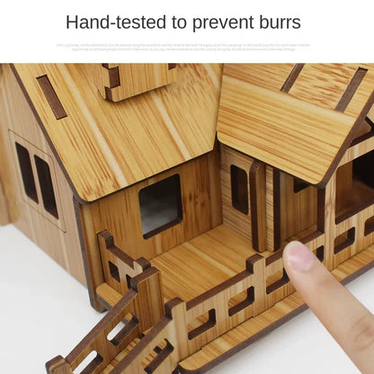 Wooden 3D House Model Puzzle