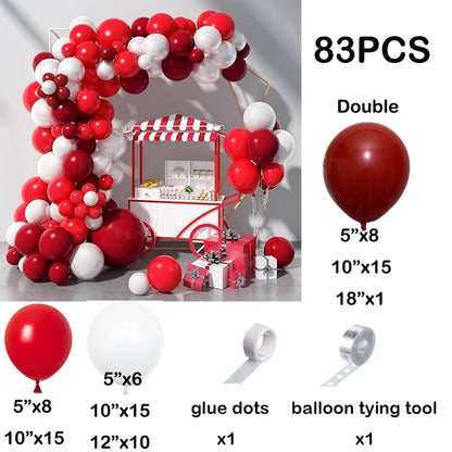 Double Red/White Balloon Garland