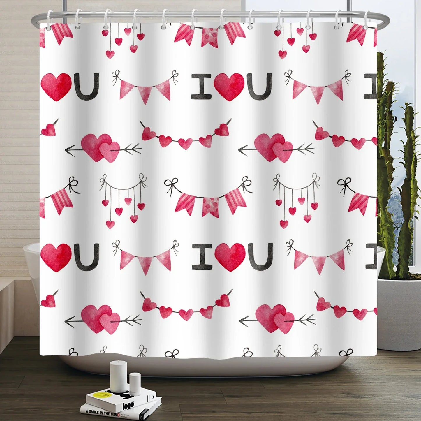 "Happy Valentine's Day" Shower Curtain