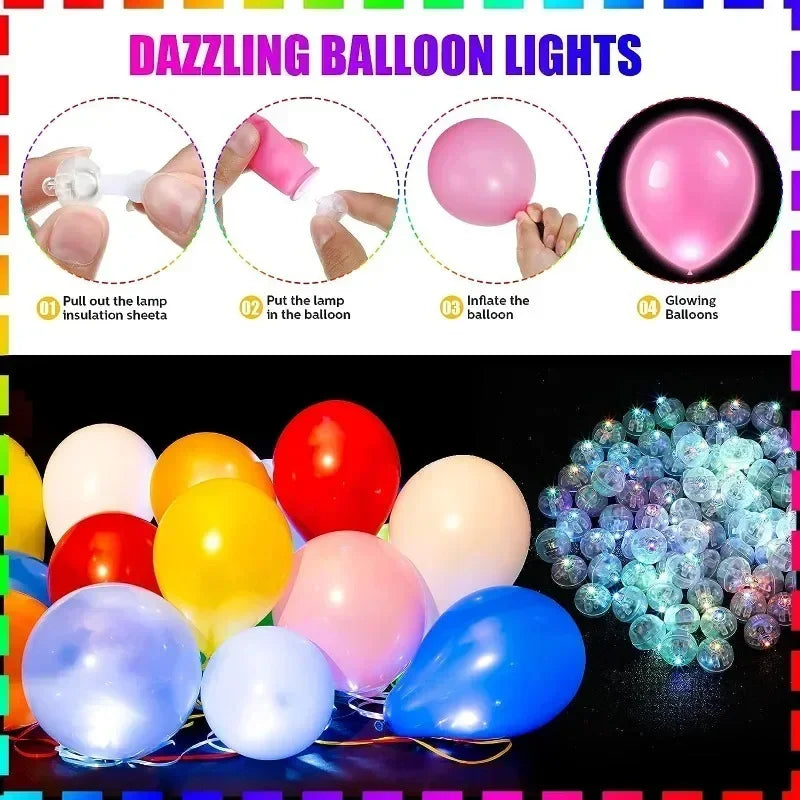 100/10Pcs Mini LED Balloon Lights