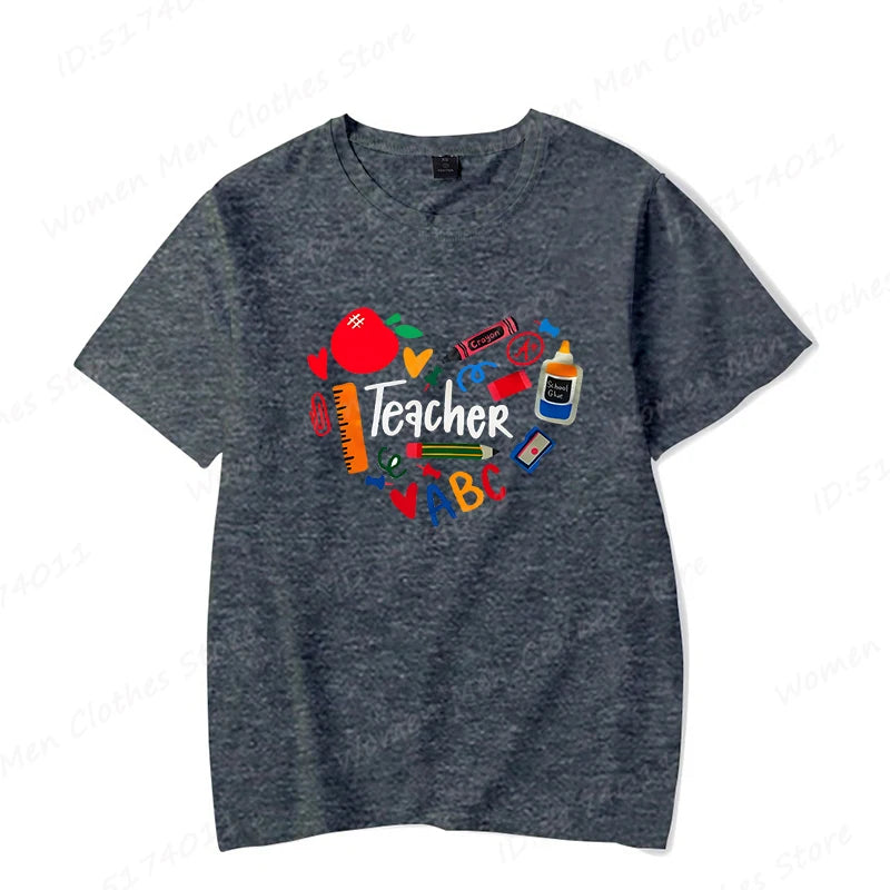 Teacher Heart Graphic Print T-shirt
