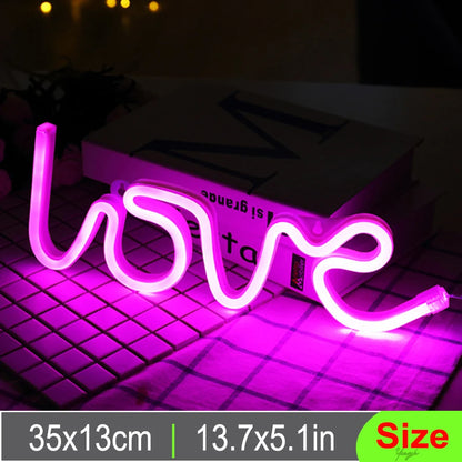 "Hello, Heart, Love" Neon Signs