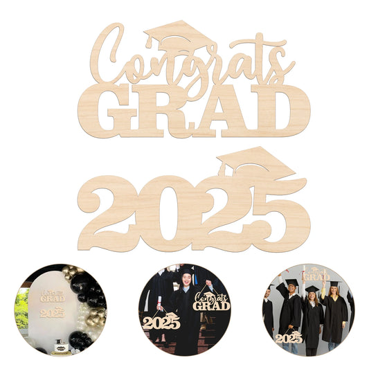 Congrats GRAD 2025 Wooden Graduation Sign