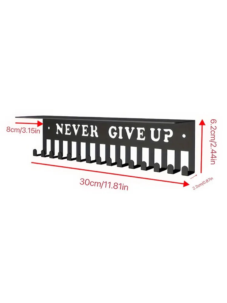 "Never Give Up" Medal Display Hanger