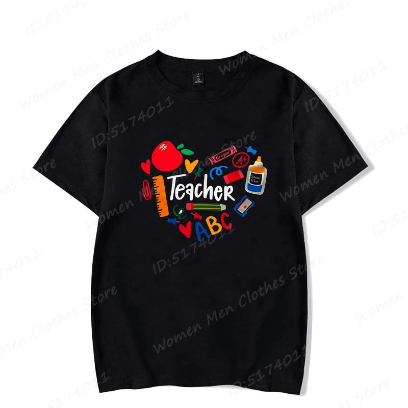 Teacher Heart Graphic Print T-shirt