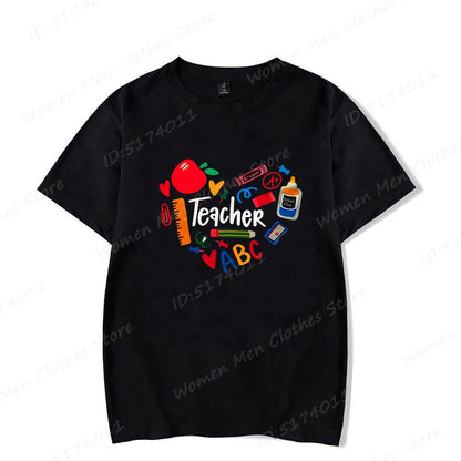 Teacher Heart Graphic Print T-shirt