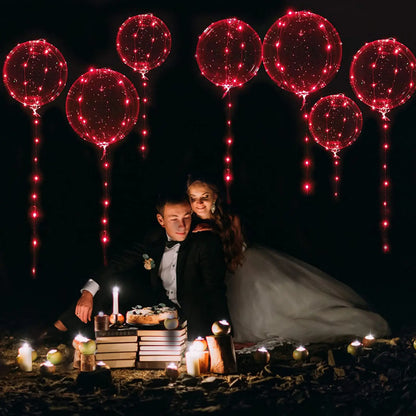 3 set Clear Red LED Balloons