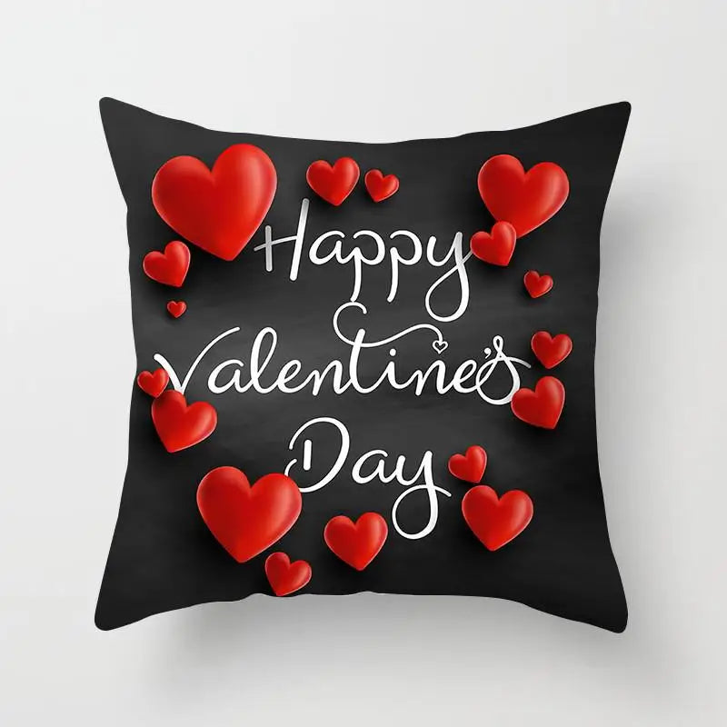 "Valentine's Day Red Pink Heart" Pillow Covers