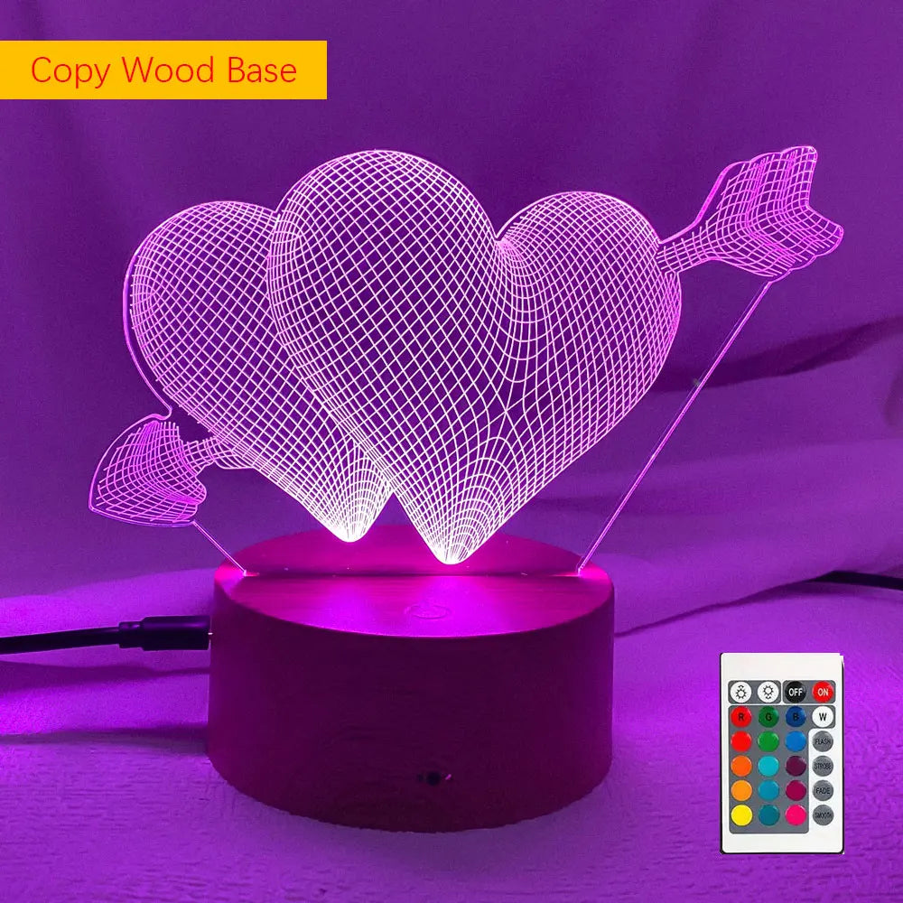 "Pierce Your Heart" 3D Night Light