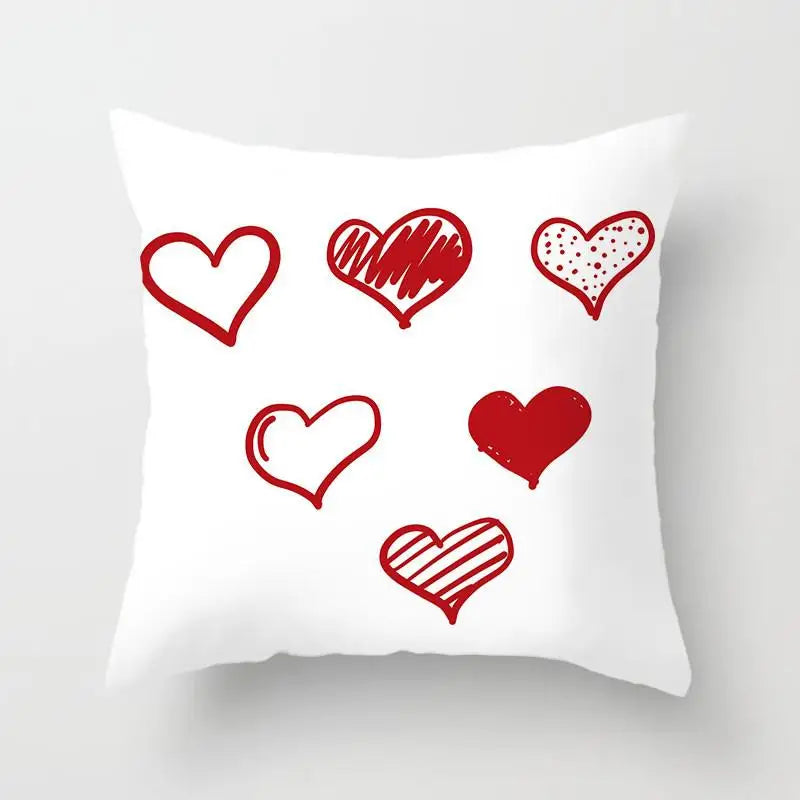 "Valentine's Day Red Pink Heart" Pillow Covers