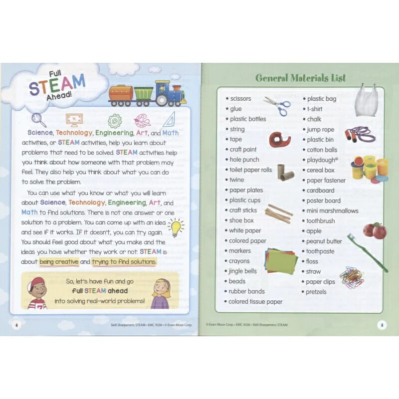 Cahier d'exercices STEAM Skill Sharpeners - Maternelle