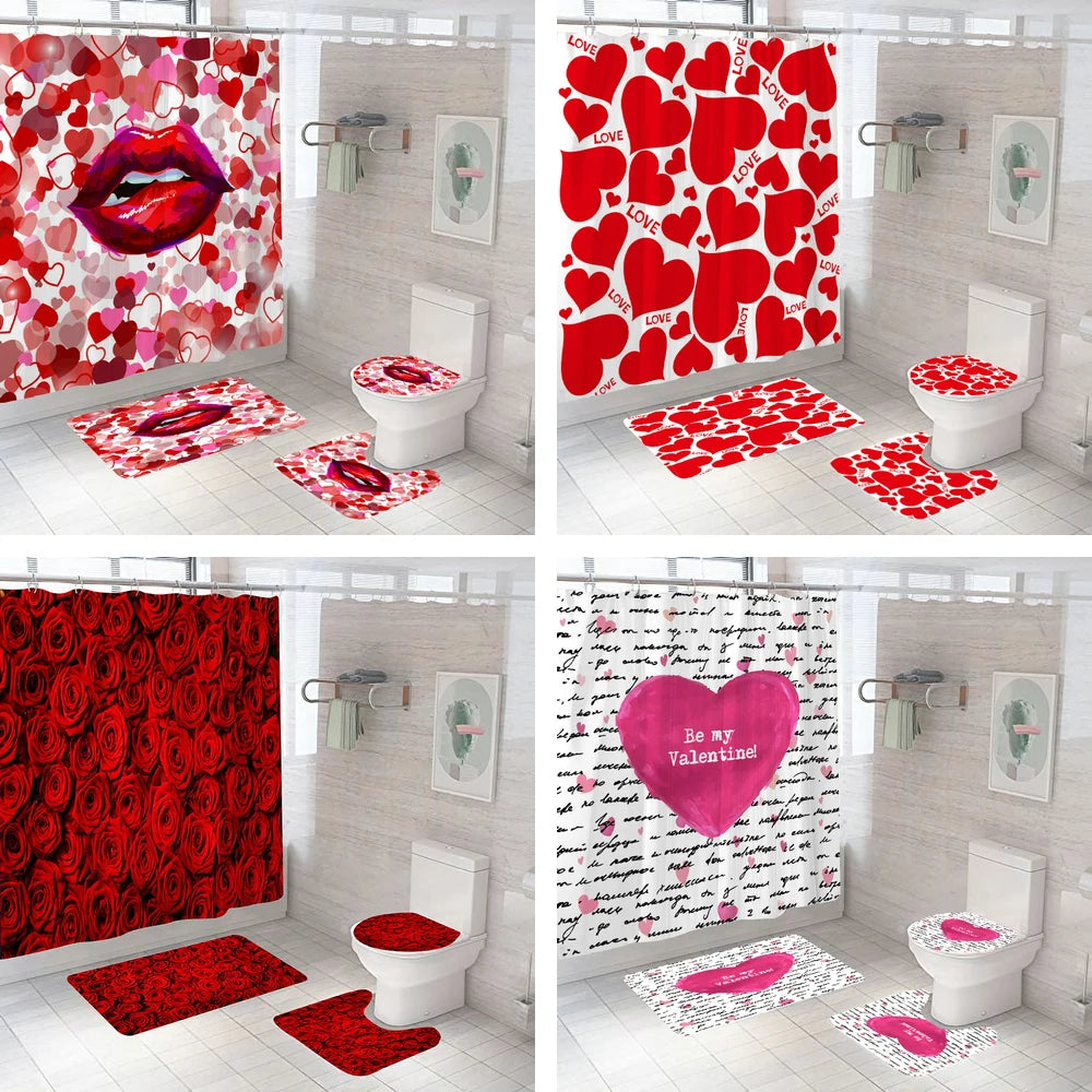 "Happy Valentines Day" Shower Curtains