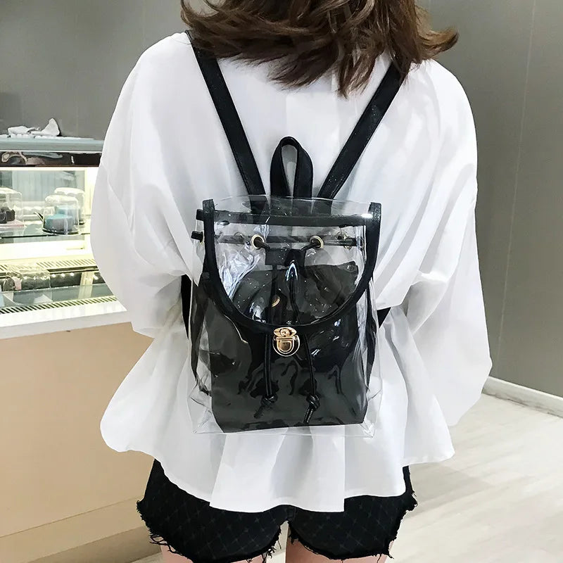 Sac à dos transparent tendance pour femme