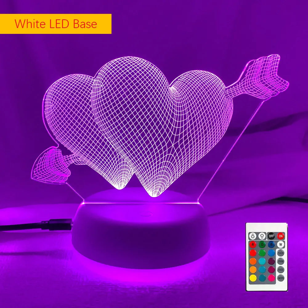 "Pierce Your Heart" 3D Night Light