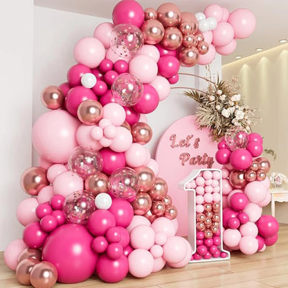 110pcs Rose Red Gold Balloon Garland Kit