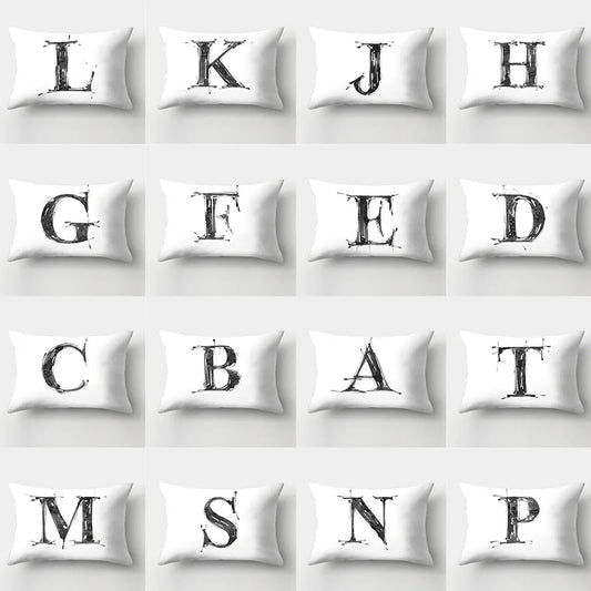 Black Letter Cushion Cover