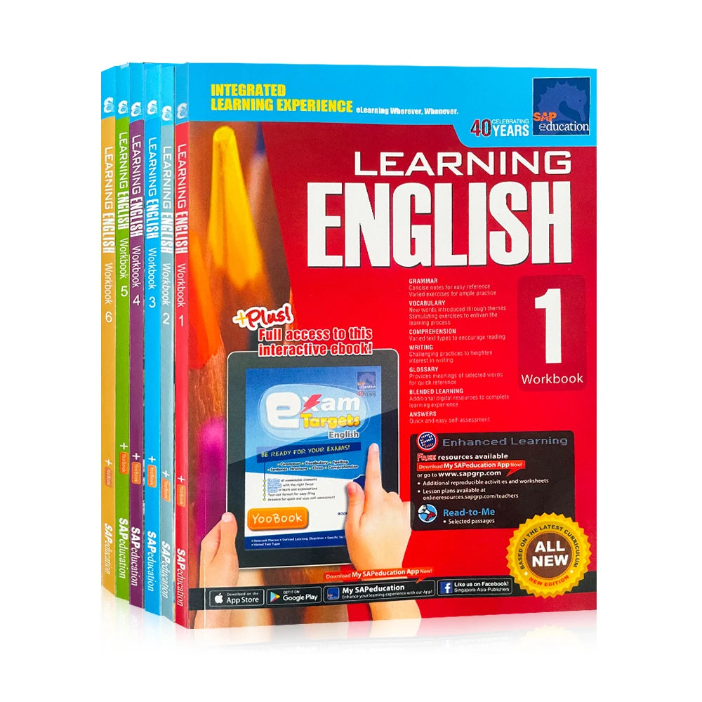 Learning English Workbook - Grade Levels 1-6