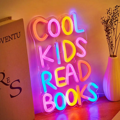 "Cool Kids Read Books" Neon Sign