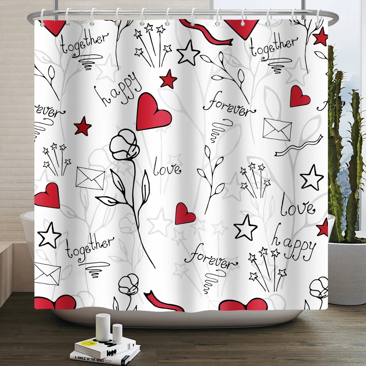 "Happy Valentine's Day" Shower Curtain