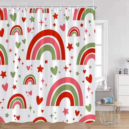 "Heart and Rainbows" Shower Curtains