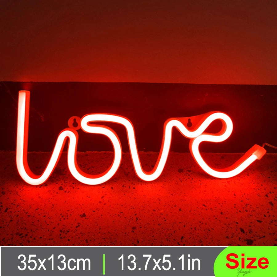 "Hello, Heart, Love" Neon Signs