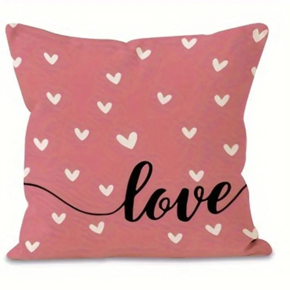 "Pink Love Valentine's Day" Pillow Covers