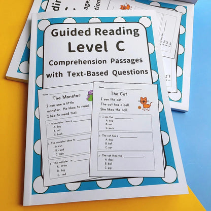 Guided Reading Level C Comprehension Passages with Text-Based Questions