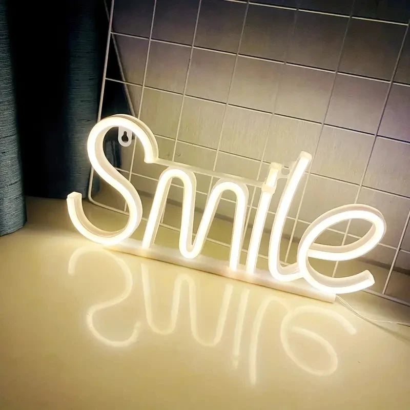 "Smile" Neon Sign