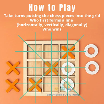 Wooden Tic-Tac-Toe Game