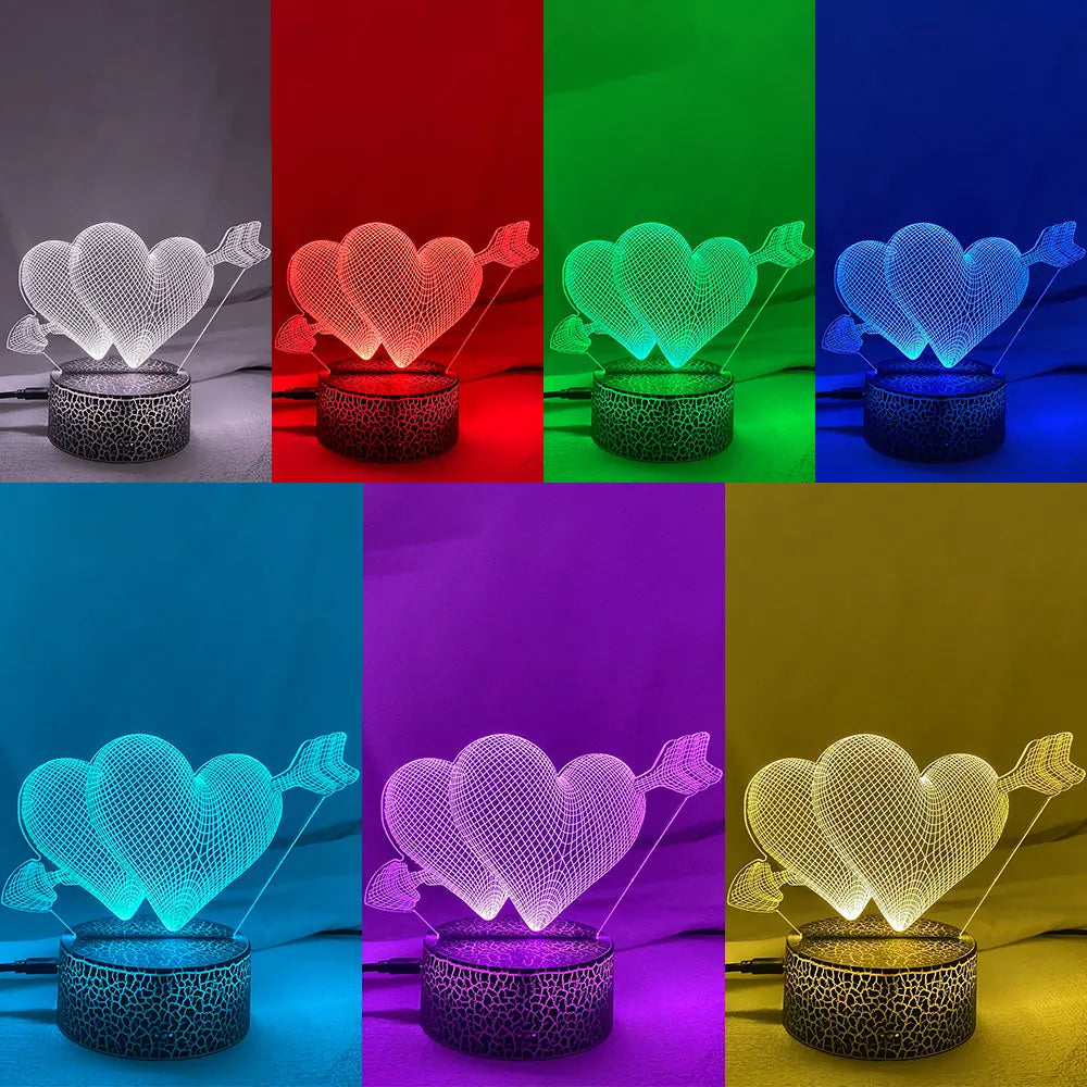 "Pierce Your Heart" 3D Night Light