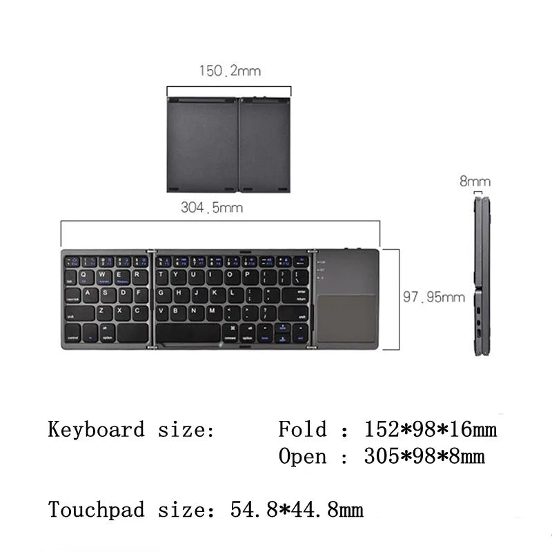 Teclado Bluetooth plegable