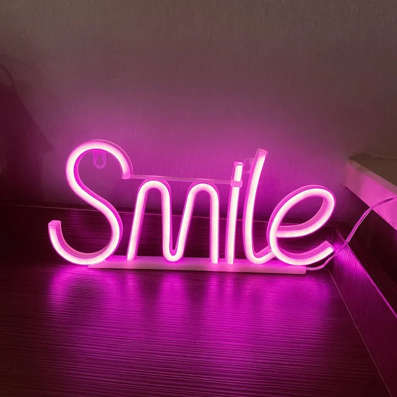 "Smile" Neon Sign