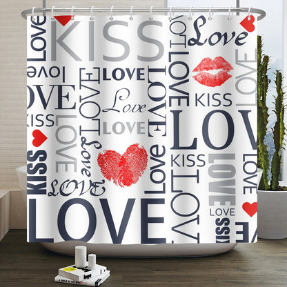 "Happy Valentine's Day" Shower Curtain