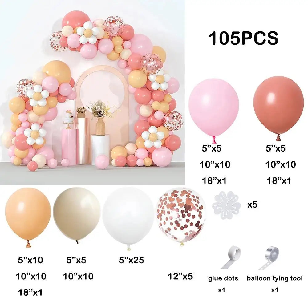 110pcs Rose Red Gold Balloon Garland Kit