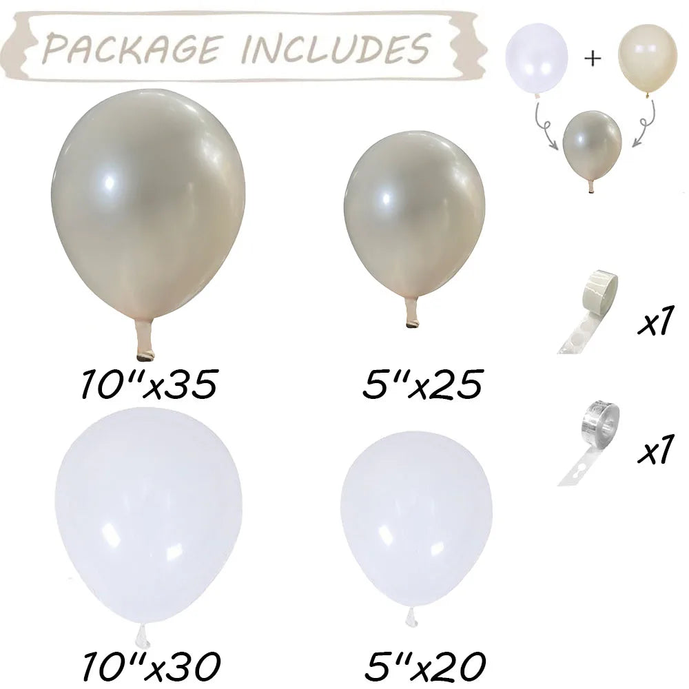 112pcs Pearl White Balloon Garland