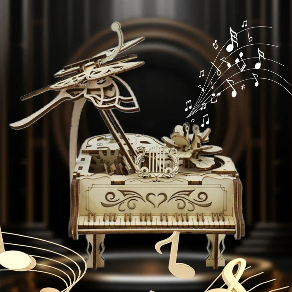 Wooden 3D Piano Music Box Puzzle