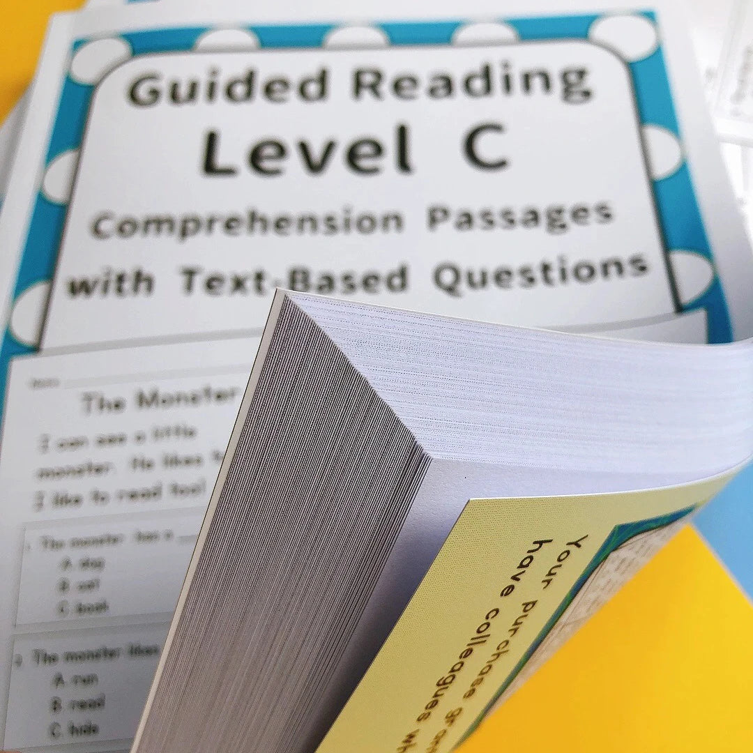 Guided Reading Level C Comprehension Passages with Text-Based Questions