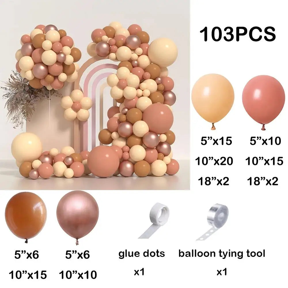 110pcs Rose Red Gold Balloon Garland Kit