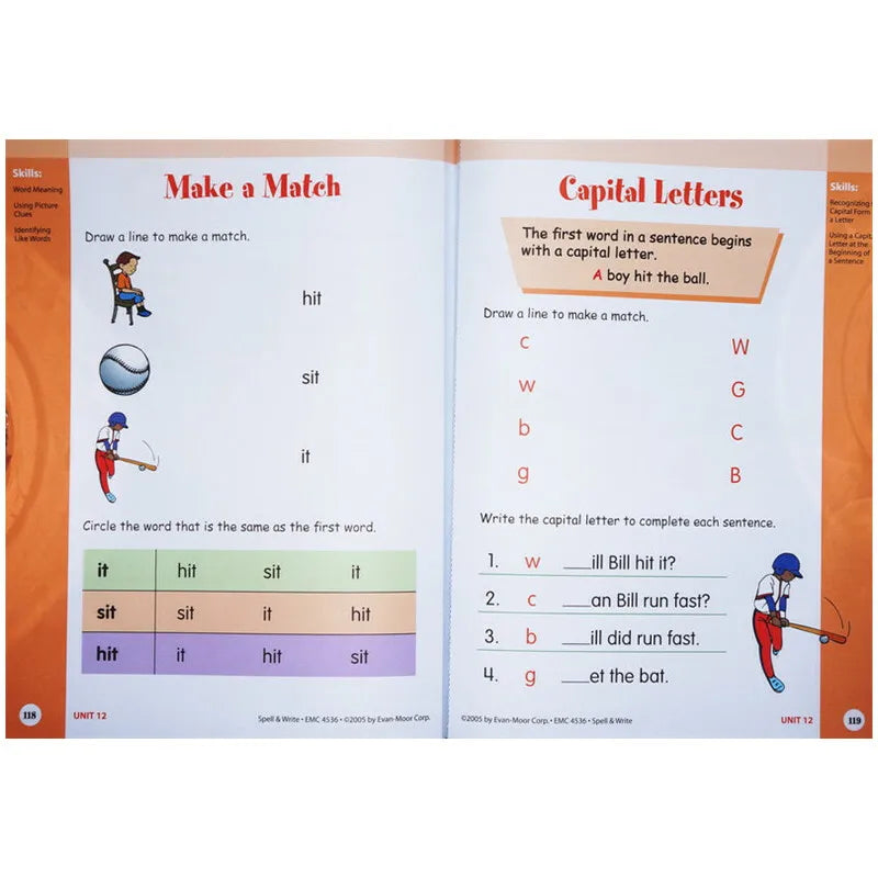 Cahier d'exercices Skill Sharpeners Spell &amp; Write - Maternelle