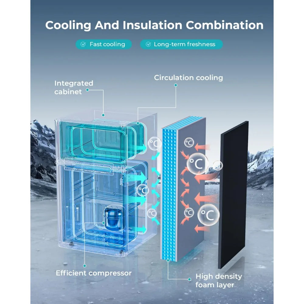 Mini refrigerador con congelador de 3,2 pies cúbicos